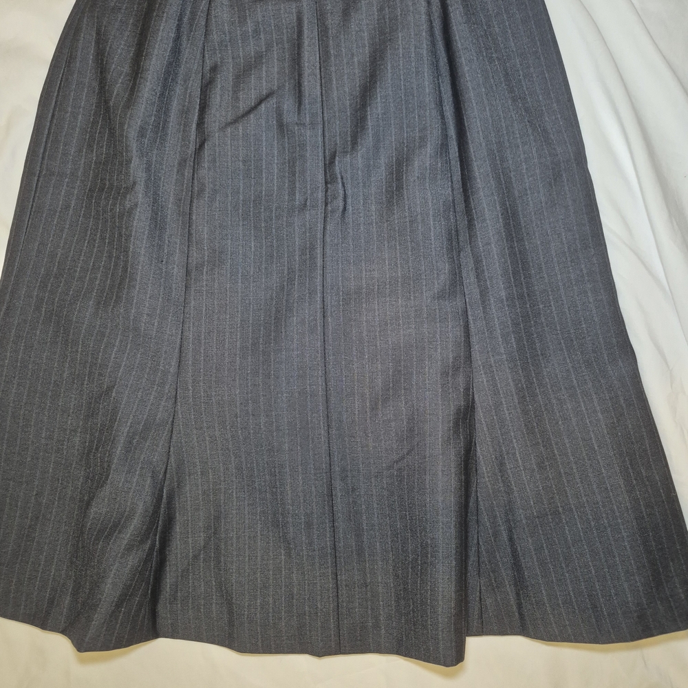 Calvin Klein Collection Gray Pinstripe Midi Skirt